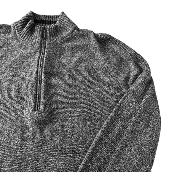 SMARTWOOL RIPPLE RIDGE HALF ZIP CHARCOAL GREY MERINO BLEND SWEATER - Picture 8 of 16
